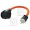 Ac Works Plug Adapter, STW, 6-50R, 5-15P, 6-50P, 5-15P, 1.5 ft., Orange WD515650-018 - alternate 5